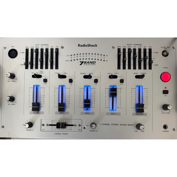 Radio Shack 3 Channel Stereo Sound Mixer Cat No. 32-2057 - Tested - Picture 1 of 6